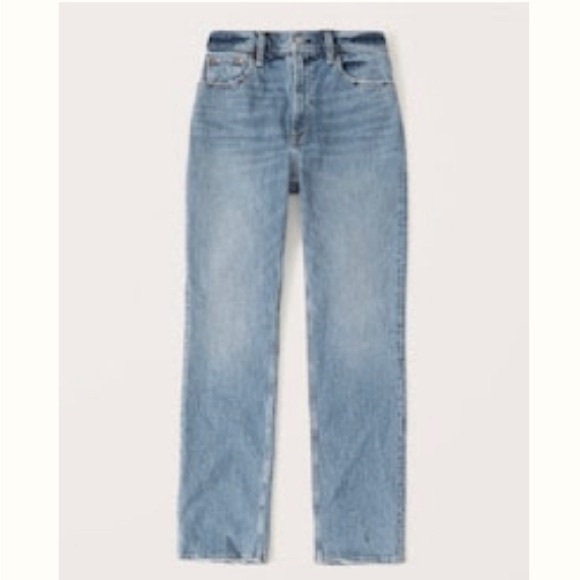 Abercrombie & Fitch Denim - Abercrombie curve love ultra highrise 90s straight medium wash